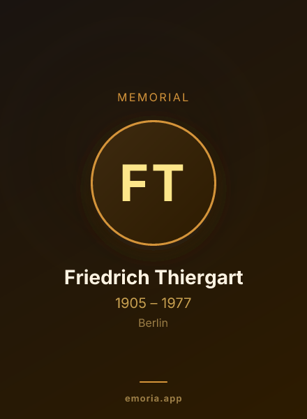 Memorial portrait of Friedrich Thiergart