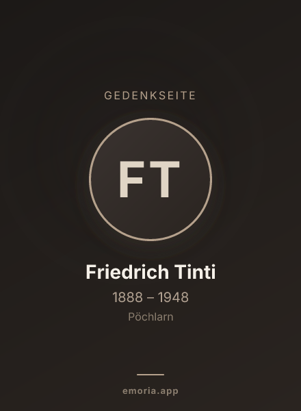 Gedenkportrait von Friedrich Tinti