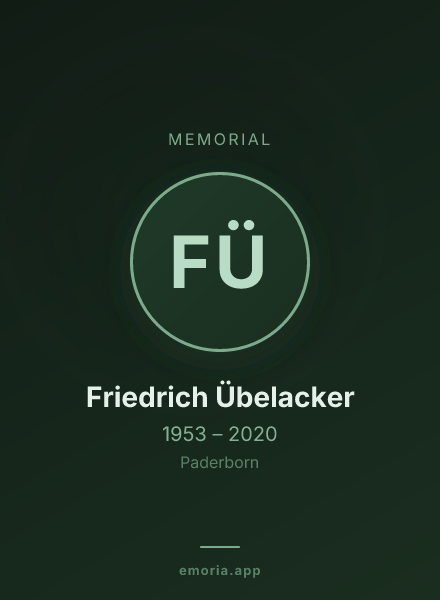 Memorial portrait of Friedrich Übelacker