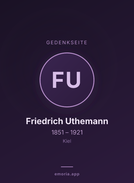 Gedenkportrait von Friedrich Uthemann