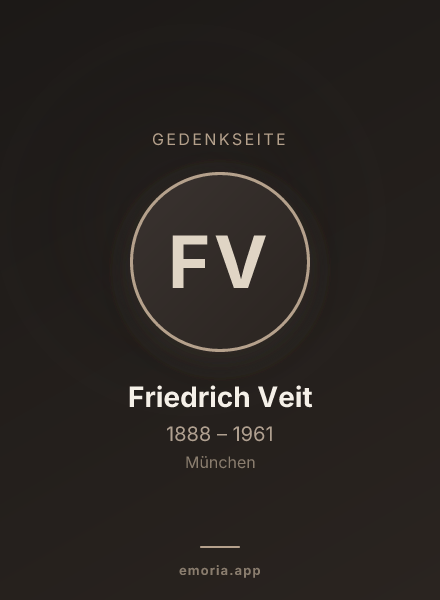 Gedenkportrait von Friedrich Veit