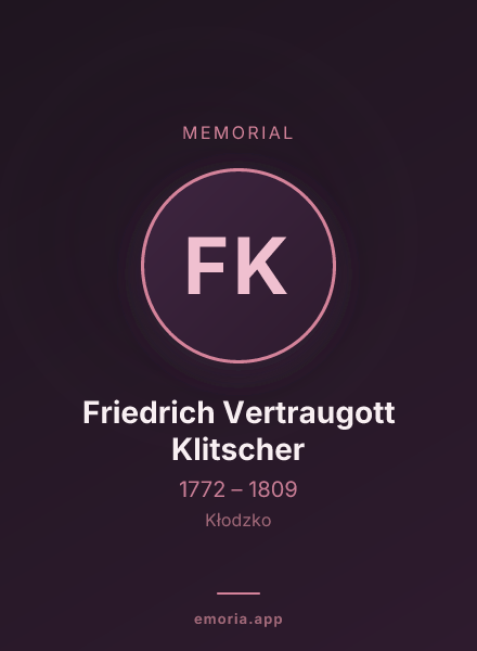 Memorial portrait of Friedrich Vertraugott Klitscher