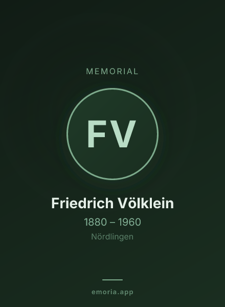 Memorial portrait of Friedrich Völklein