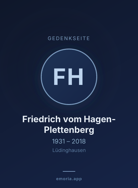 Gedenkportrait von Friedrich vom Hagen-Plettenberg