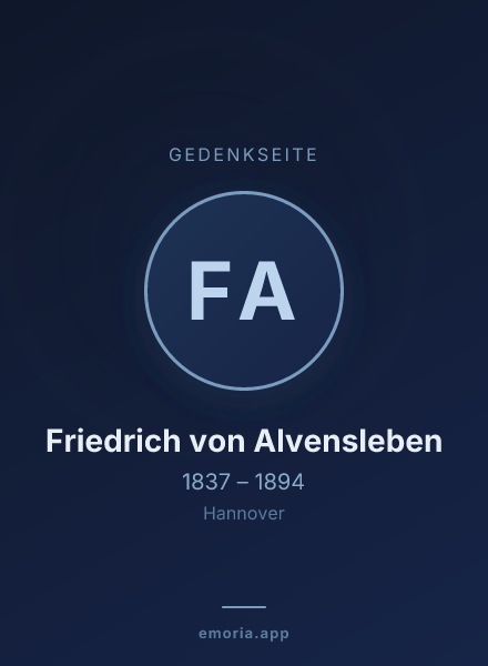Gedenkportrait von Friedrich von Alvensleben