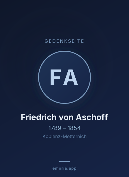 Gedenkportrait von Friedrich von Aschoff