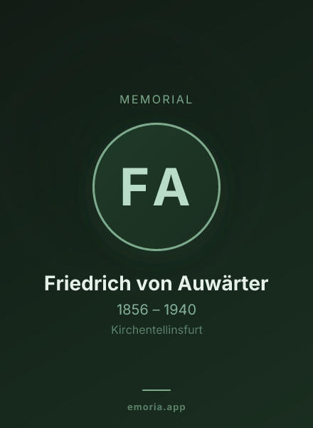 Memorial portrait of Friedrich von Auwärter