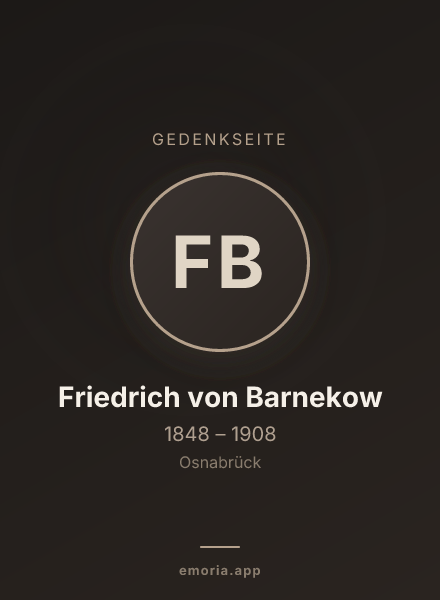 Gedenkportrait von Friedrich von Barnekow