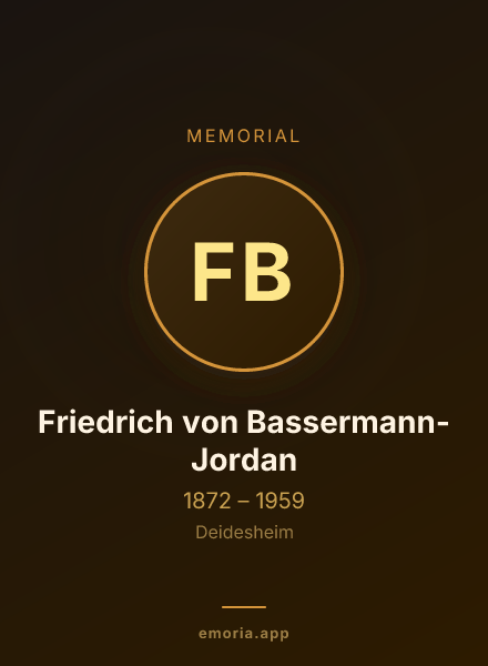 Memorial portrait of Friedrich von Bassermann-Jordan