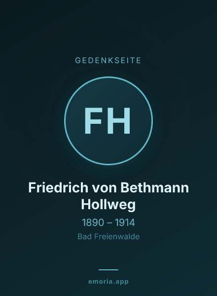 Gedenkportrait von Friedrich von Bethmann Hollweg