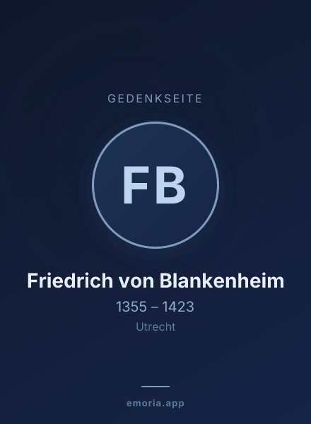 Gedenkportrait von Friedrich von Blankenheim