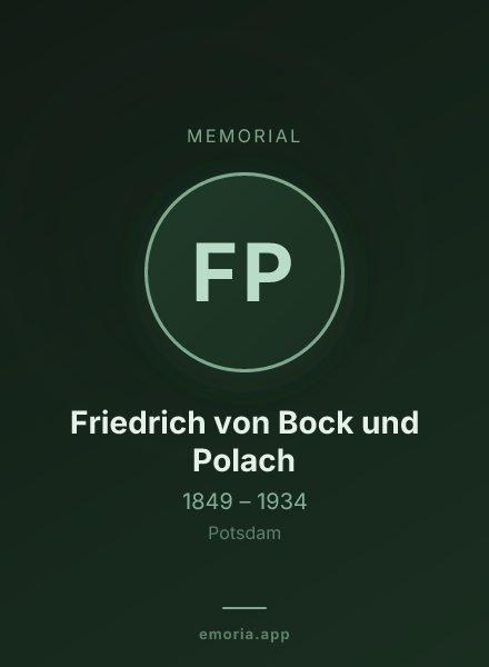 Memorial portrait of Friedrich von Bock und Polach