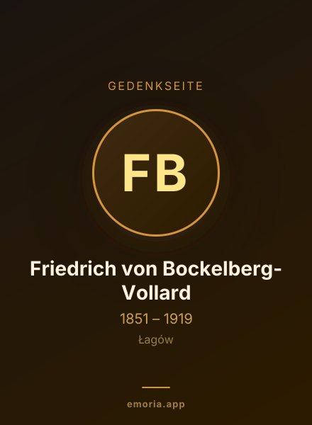 Gedenkportrait von Friedrich von Bockelberg-Vollard