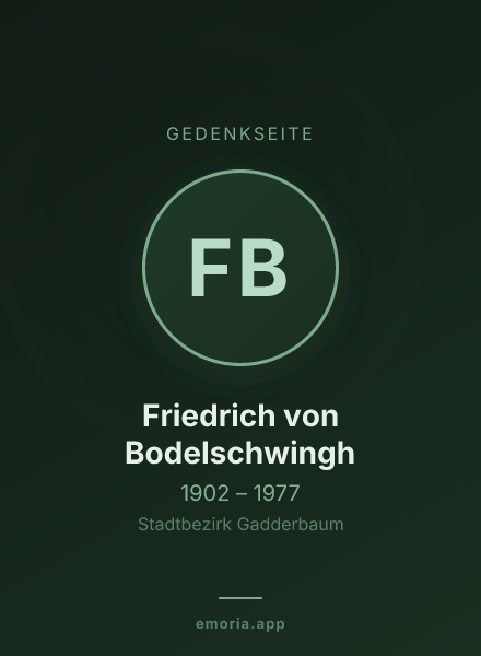Gedenkportrait von Friedrich von Bodelschwingh