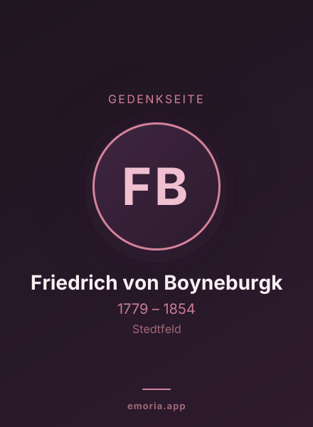 Gedenkportrait von Friedrich von Boyneburgk