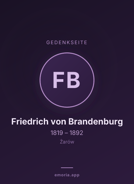 Gedenkportrait von Friedrich von Brandenburg