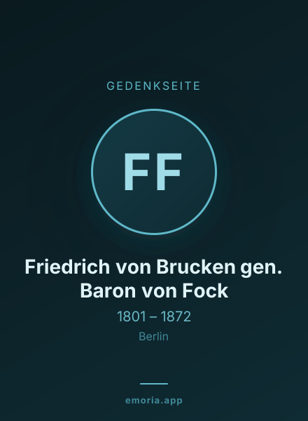 Gedenkportrait von Friedrich von Brucken gen. Baron von Fock