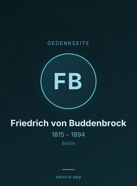 Gedenkportrait von Friedrich von Buddenbrock