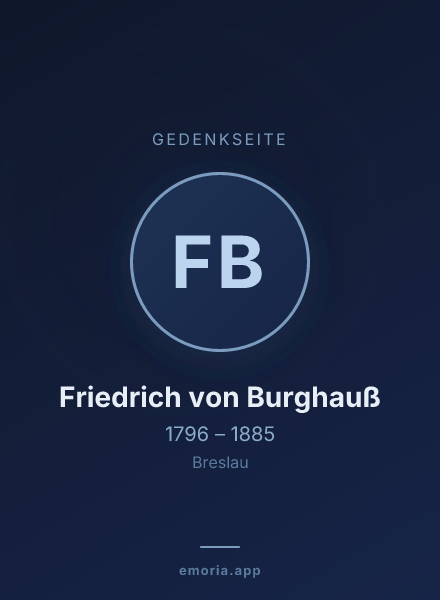 Gedenkportrait von Friedrich von Burghauß