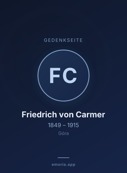 Gedenkportrait von Friedrich von Carmer