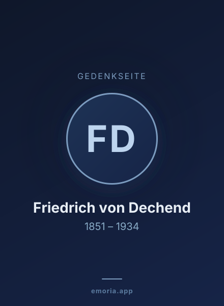 Gedenkportrait von Friedrich von Dechend