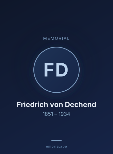 Memorial portrait of Friedrich von Dechend