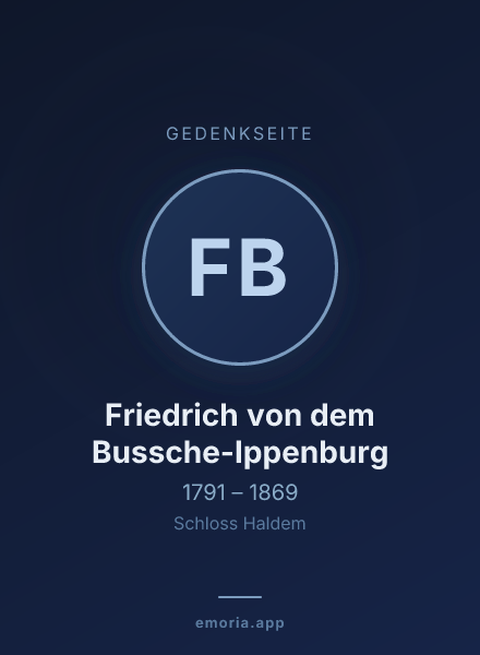 Gedenkportrait von Friedrich von dem Bussche-Ippenburg