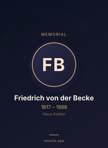 Memorial portrait of Friedrich von der Becke