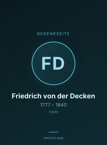 Gedenkportrait von Friedrich von der Decken