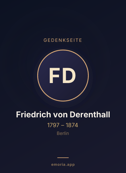 Gedenkportrait von Friedrich von Derenthall