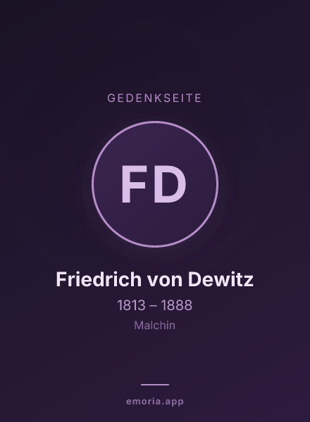 Gedenkportrait von Friedrich von Dewitz