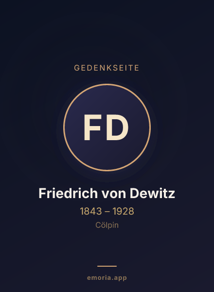 Gedenkportrait von Friedrich von Dewitz