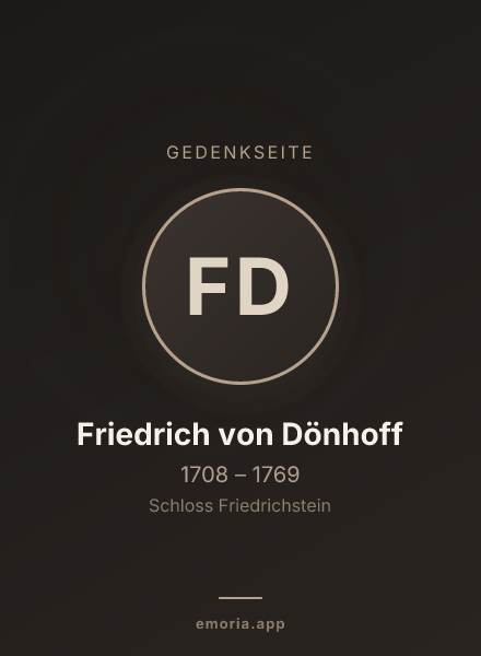 Gedenkportrait von Friedrich von Dönhoff