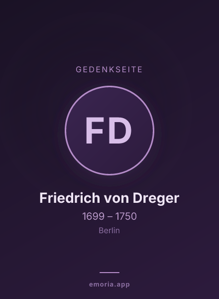 Gedenkportrait von Friedrich von Dreger