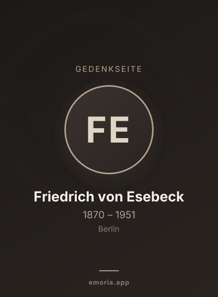 Gedenkportrait von Friedrich von Esebeck