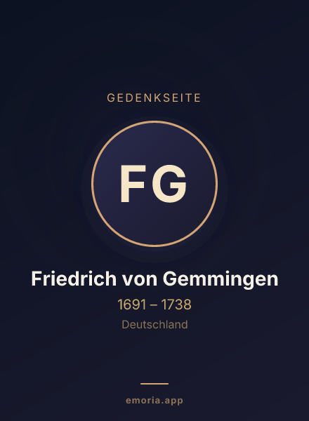 Gedenkportrait von Friedrich von Gemmingen