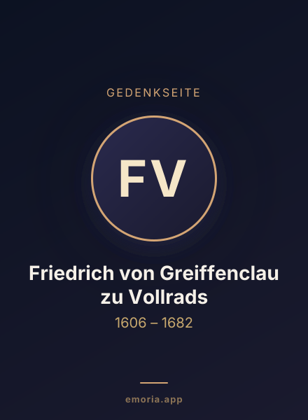Gedenkportrait von Friedrich von Greiffenclau zu Vollrads
