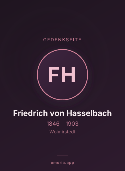 Gedenkportrait von Friedrich von Hasselbach