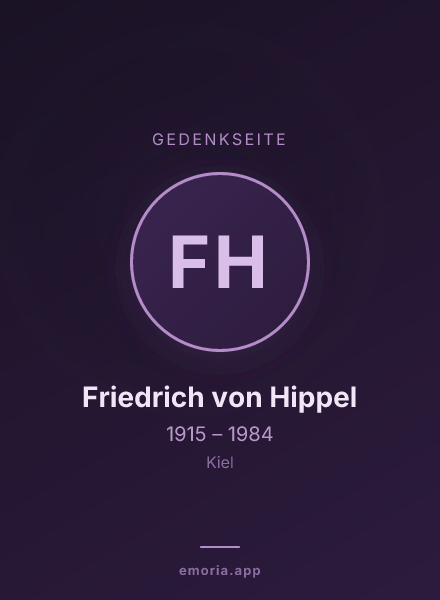 Gedenkportrait von Friedrich von Hippel
