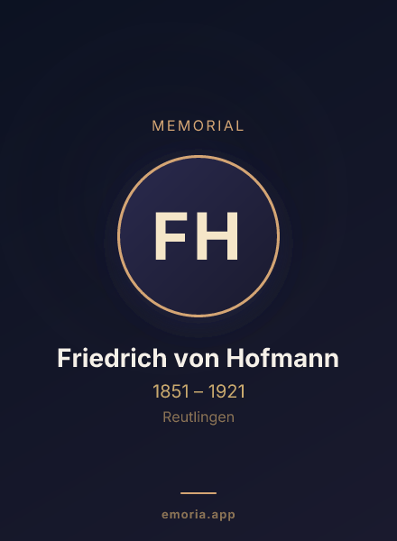 Memorial portrait of Friedrich von Hofmann