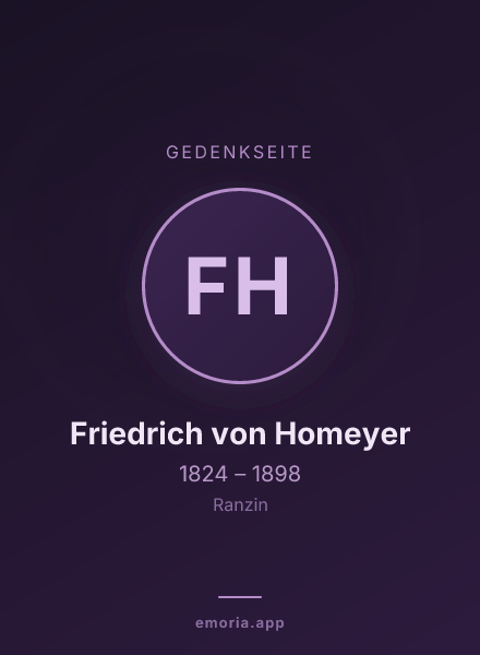Gedenkportrait von Friedrich von Homeyer
