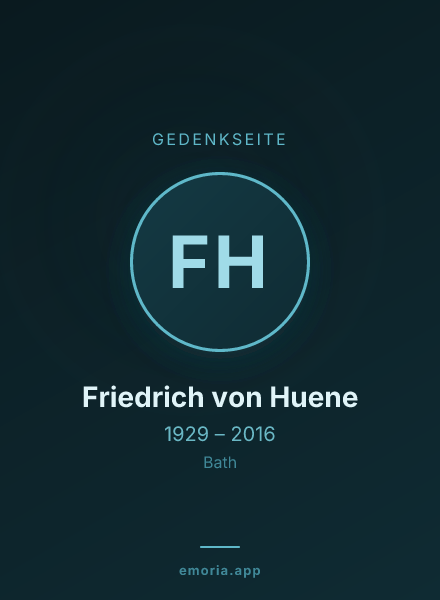 Gedenkportrait von Friedrich von Huene