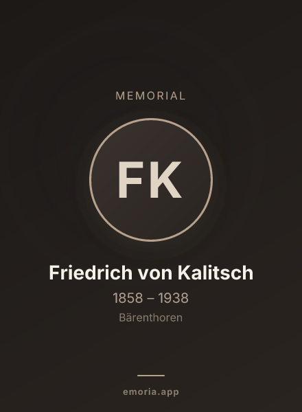 Memorial portrait of Friedrich von Kalitsch