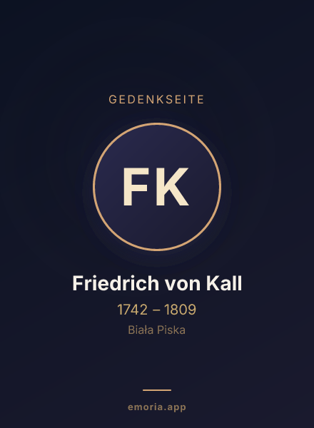 Gedenkportrait von Friedrich von Kall