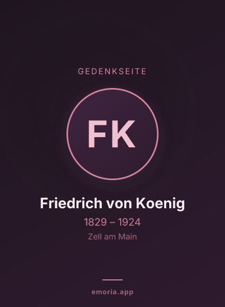 Gedenkportrait von Friedrich von Koenig