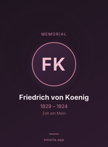 Memorial portrait of Friedrich von Koenig