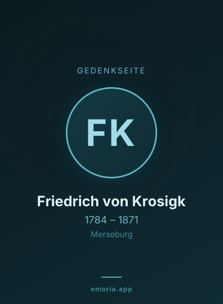 Gedenkportrait von Friedrich von Krosigk