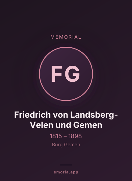 Memorial portrait of Friedrich von Landsberg-Velen und Gemen