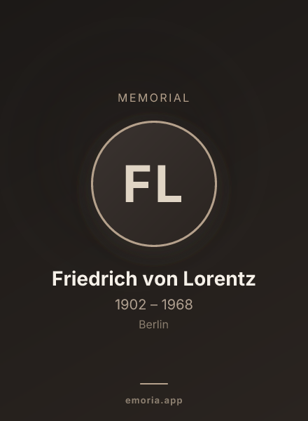 Memorial portrait of Friedrich von Lorentz