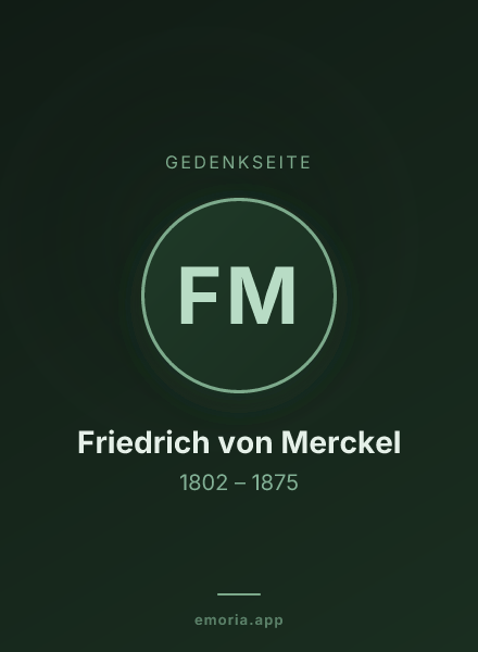 Gedenkportrait von Friedrich von Merckel